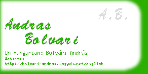 andras bolvari business card